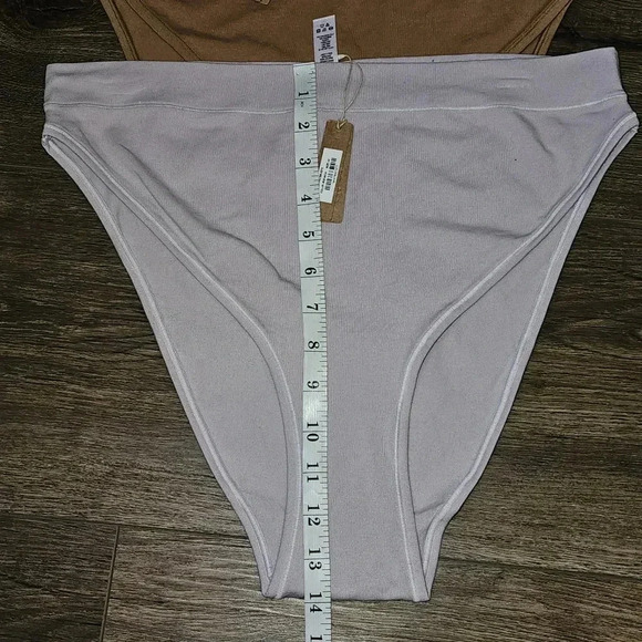 Skims Stretch Cotton Jersey Cheeky Tanga 2 pair Sz 4x High Cut Underwear - Picture 6 of 11